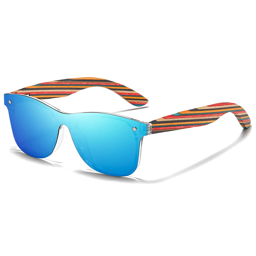 Óculos de Sol de Bambu com Armação Colorida - Happy Color Bamboo