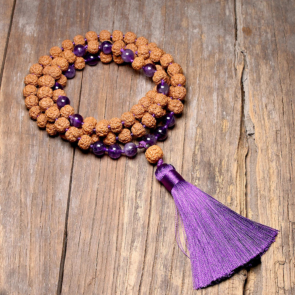 Mala Tibetano 108 Contas Feminino com Rudraksha Natural