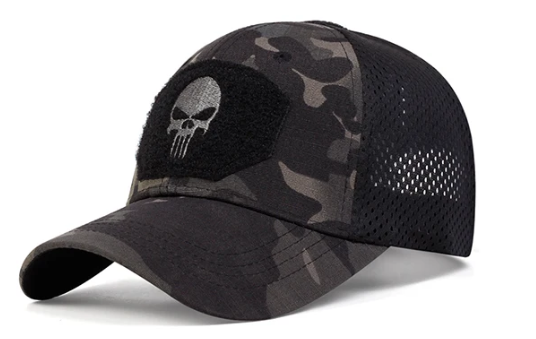 Kit com 4 Bonés de Pescaria Taticos Camuflados - 2 Bonés e 2 Caps Camuflados