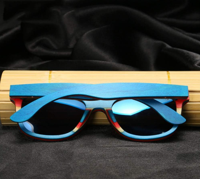 Óculos de Sol de Bambu com Armação Azul - Bamboo Blue