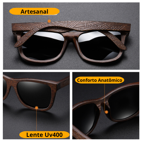 Óculos de Sol de Bambu Marrom - Bamboo Beach
