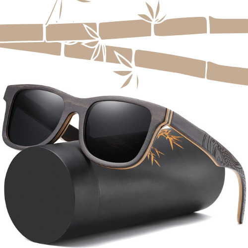 Óculos de Sol de Bambu com Armação Preta - Bamboo Black