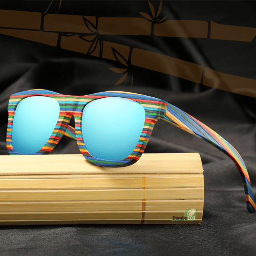 óculos de madeira colorido