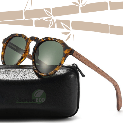 Óculos Redondo de Madeira Vintage - Havana Wood