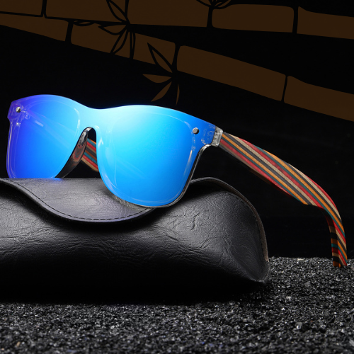 Óculos de Sol de Bambu com Armação Colorida - Happy Color Bamboo