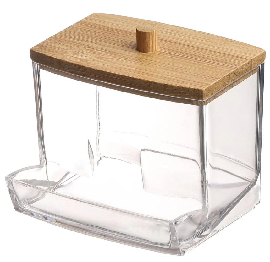 Kit Cotonetes Ecológicos de Bambu e Pote De Bambu - 1000 Unidades