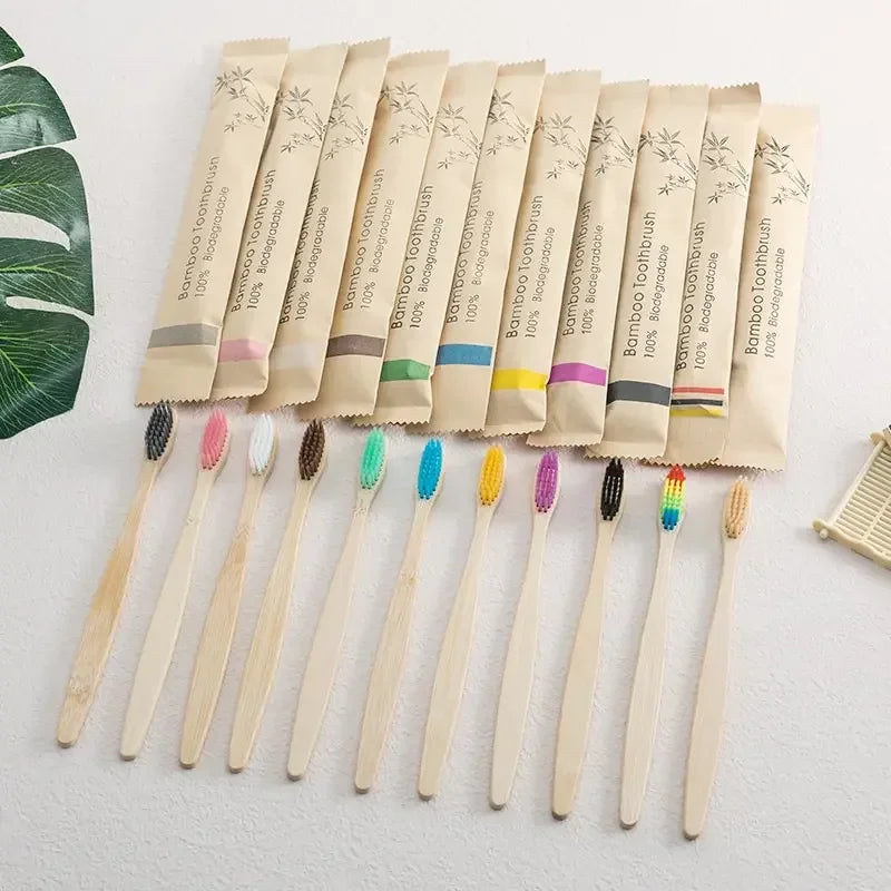 Kit Escova de Dentes de Bambu - Compre 10 Leve 30