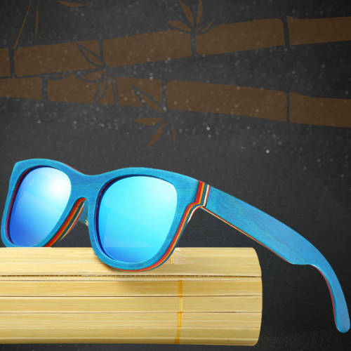 Óculos de Sol de Bambu com Armação Azul - Bamboo Blue
