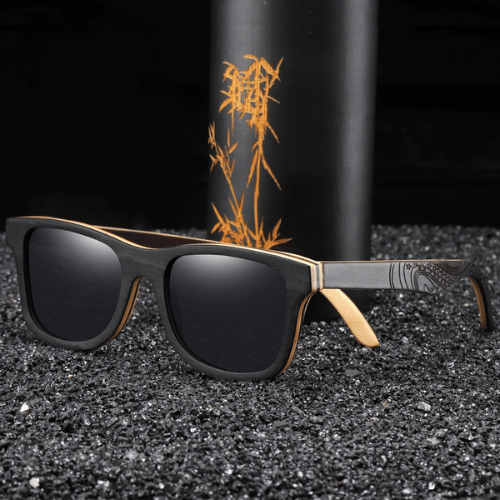Óculos de Sol de Bambu com Armação Preta - Bamboo Black