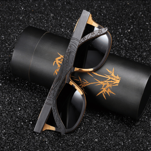 Óculos de Sol de Bambu com Armação Preta - Bamboo Black