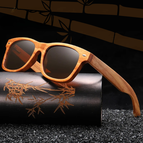 oculos de bambu lente preta
