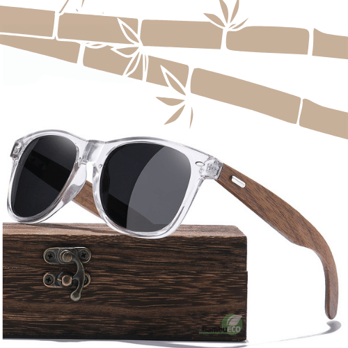 Óculos de Bambu com Armação Transparente - Cristal Bamboo